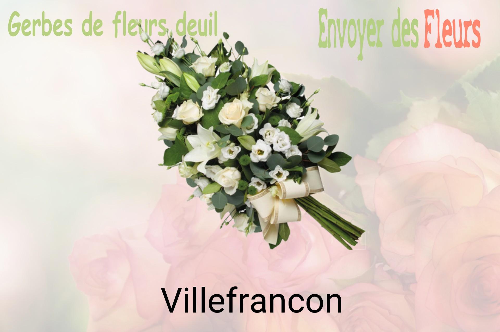 Gerbe de fleurs de deuil livrée à Villefrancon